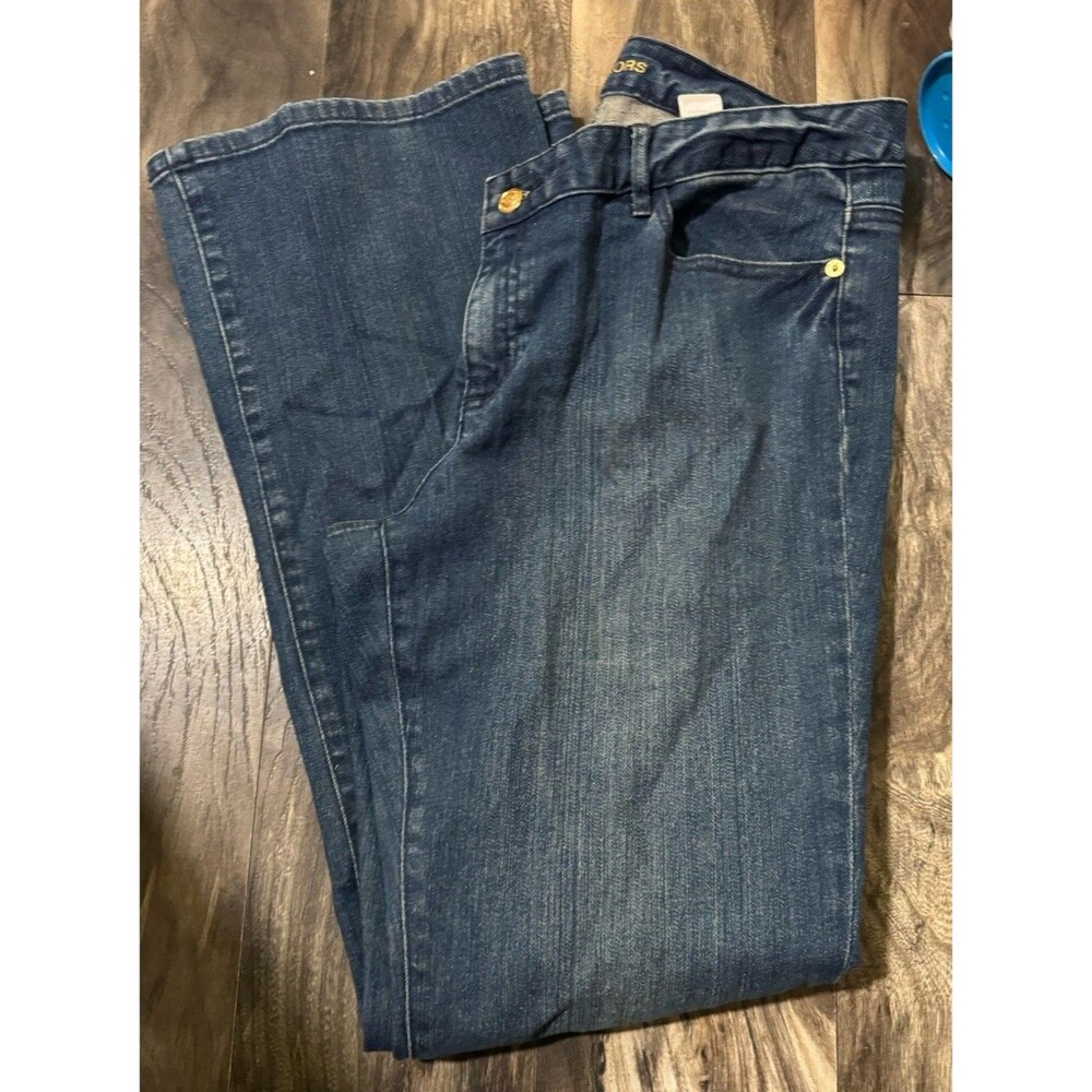 Michael Kors Women’s Denim Bootcut Jeans SZ12  Gold Studs On Back Pockets
